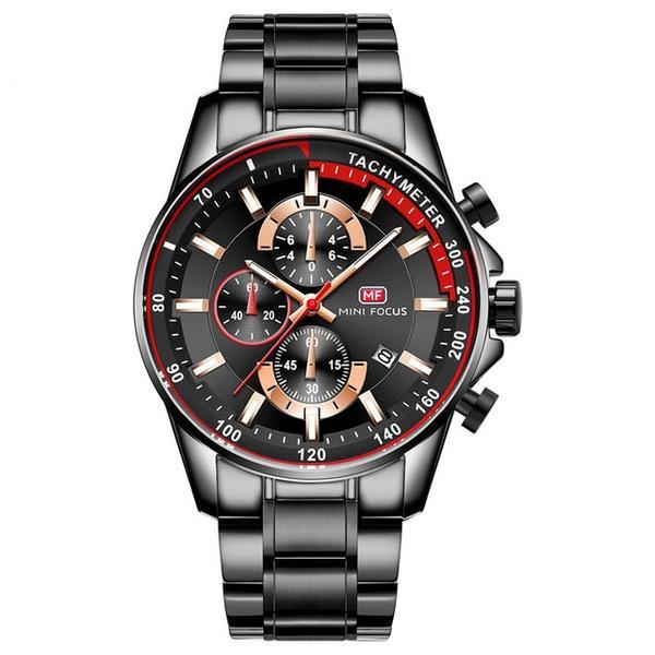 Stylish Steel Band Men's Chronograph Quartz Watch