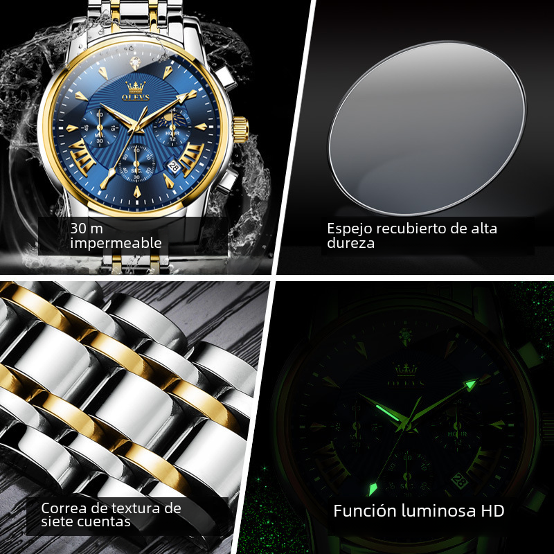 Olysee Men's Multifunctional Fashion Quartz Watch