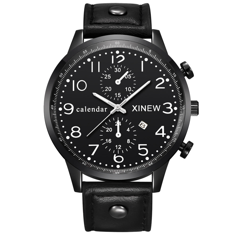 Business Men's Watch with Calendar Quartz Movement