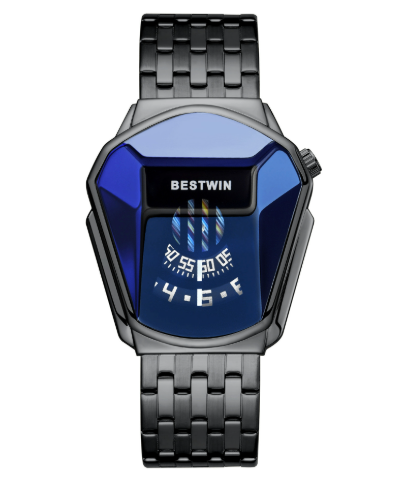 Luxury Waterproof Men's Quartz Watch with Geometric Design
