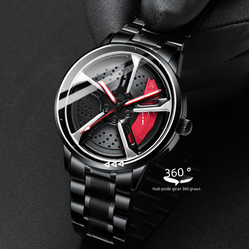 SVJ Men's Quartz Watch with 3D Hollow Design