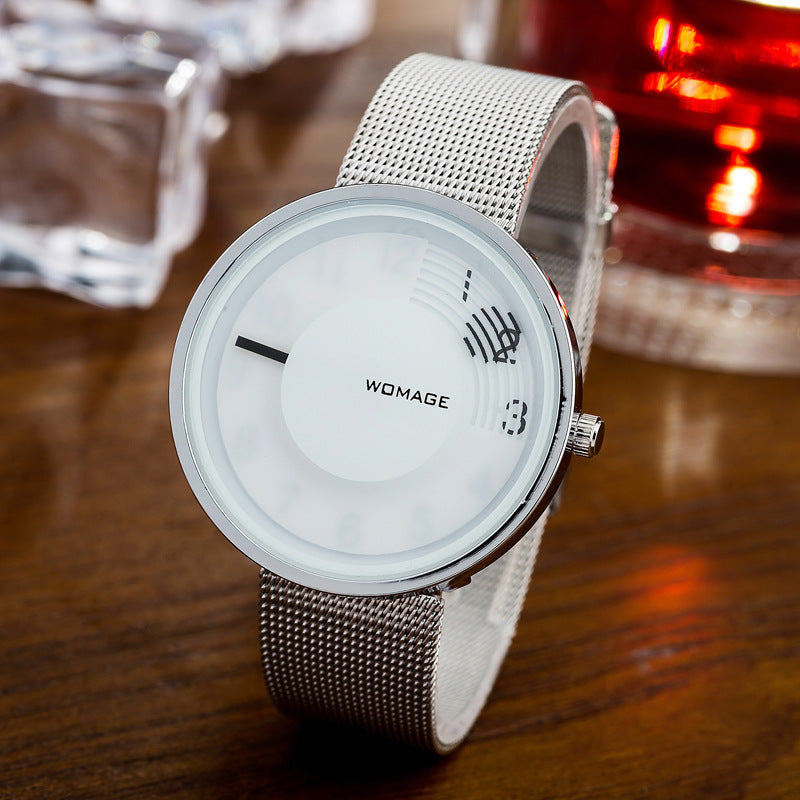 Waterproof Men's Quartz Watch with Steel Band