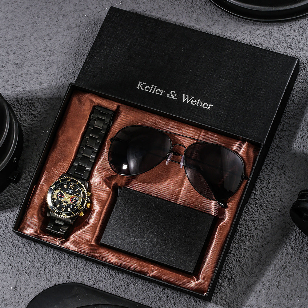 Keller Weber Men's Quartz Watch and Sunglasses Gift Set