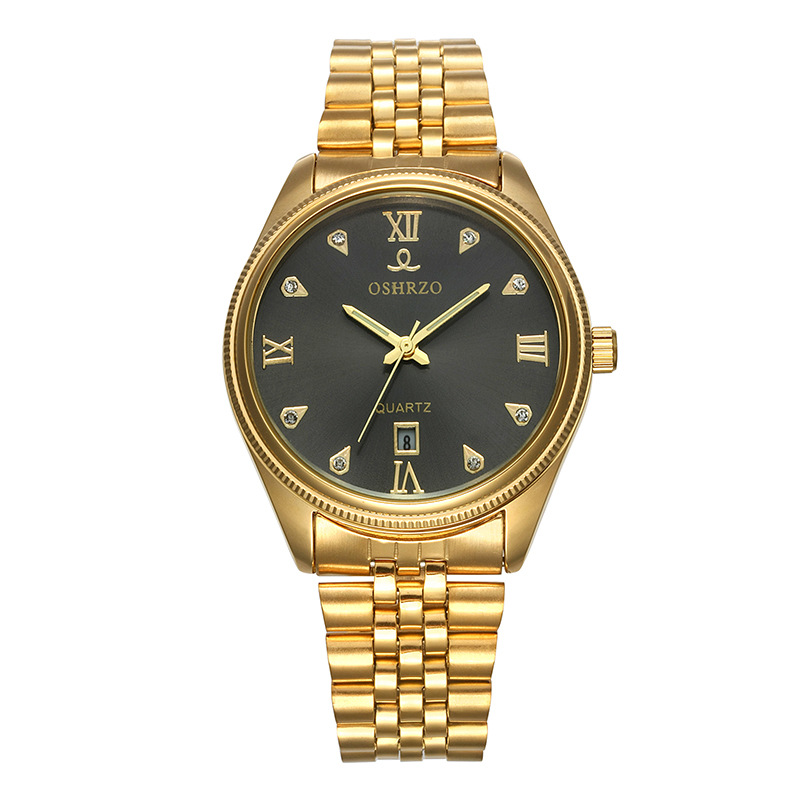 Men's Quartz Steel Belt Watch with Calendar