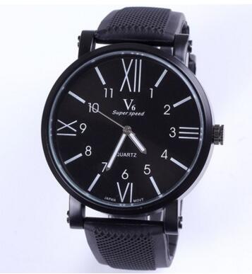 Men's Quartz Watch with Large Dial and Silicone Strap