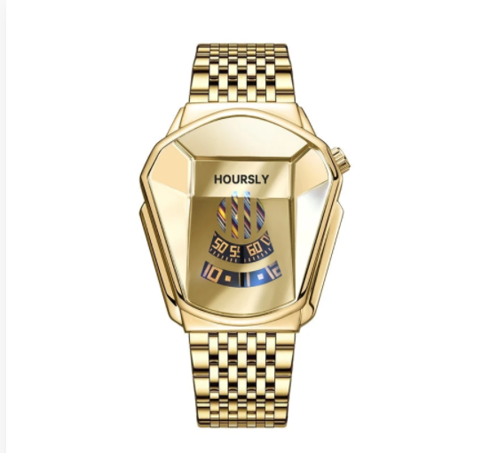 Luxury Waterproof Men's Quartz Watch with Geometric Design