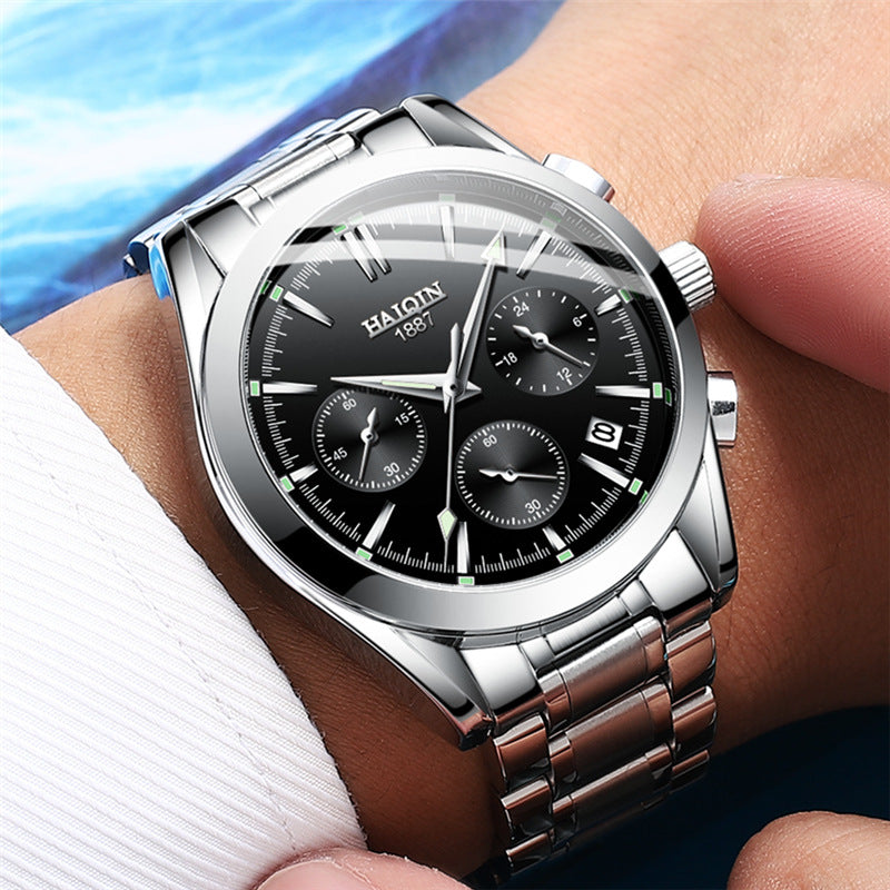 Haqin Men's Multifunctional Waterproof Quartz Watch