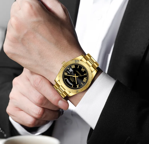 Fashion Men's Quartz Watch with Solid Stainless Steel Strap