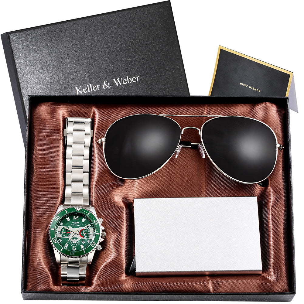Keller Weber Men's Quartz Watch and Sunglasses Gift Set