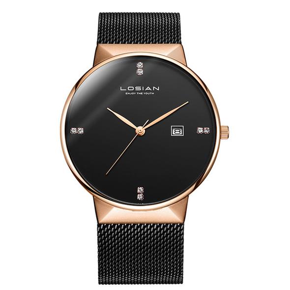 Men's Quartz Watch with Steel Band for Students