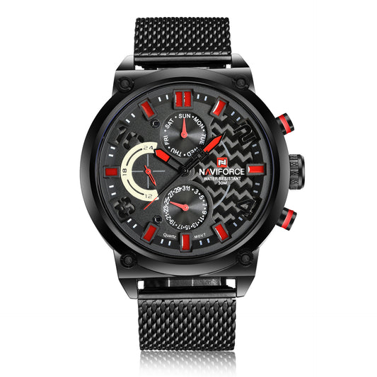 NAVIFORCE 9068 Men's Steel Quartz Sports Watch