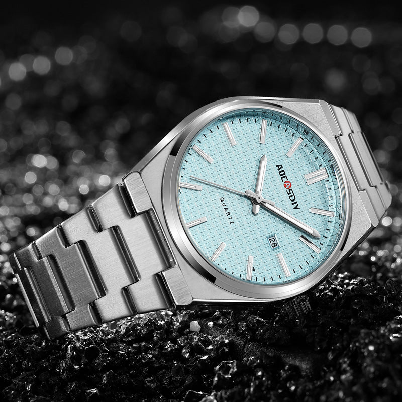 AOCASDIY Men's Fashion Quartz Watch with Steel Band