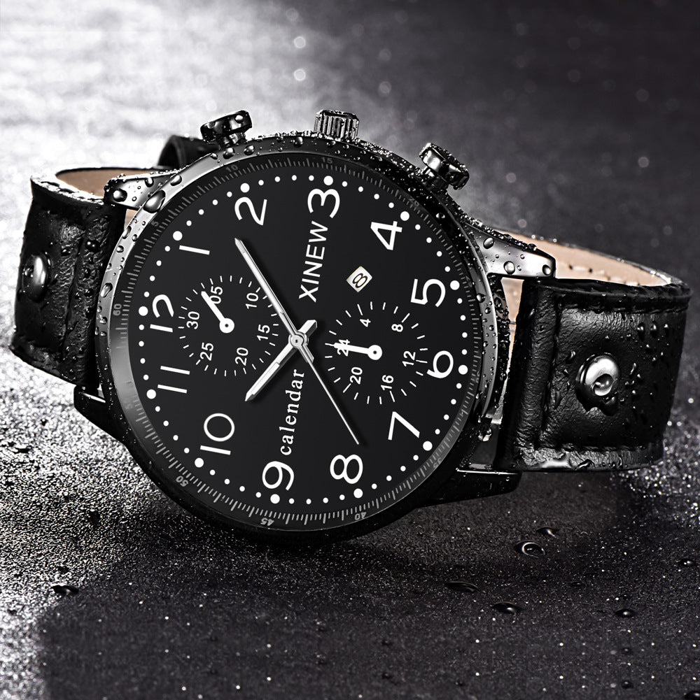 Business Men's Watch with Calendar Quartz Movement