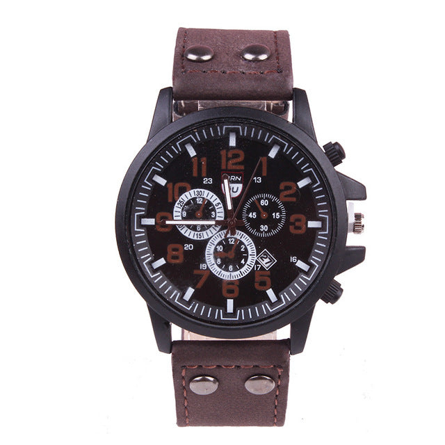 Fashionable Leather Men's Quartz Watch - Direct from Factory