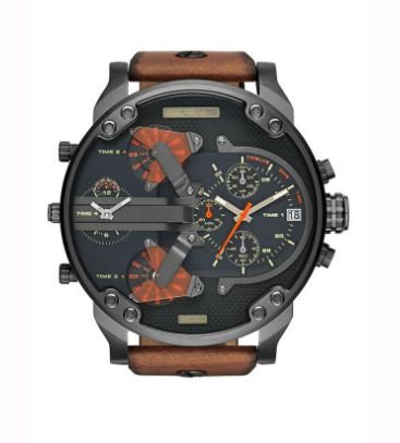 Men's Quartz Sport Watch with Leather Strap