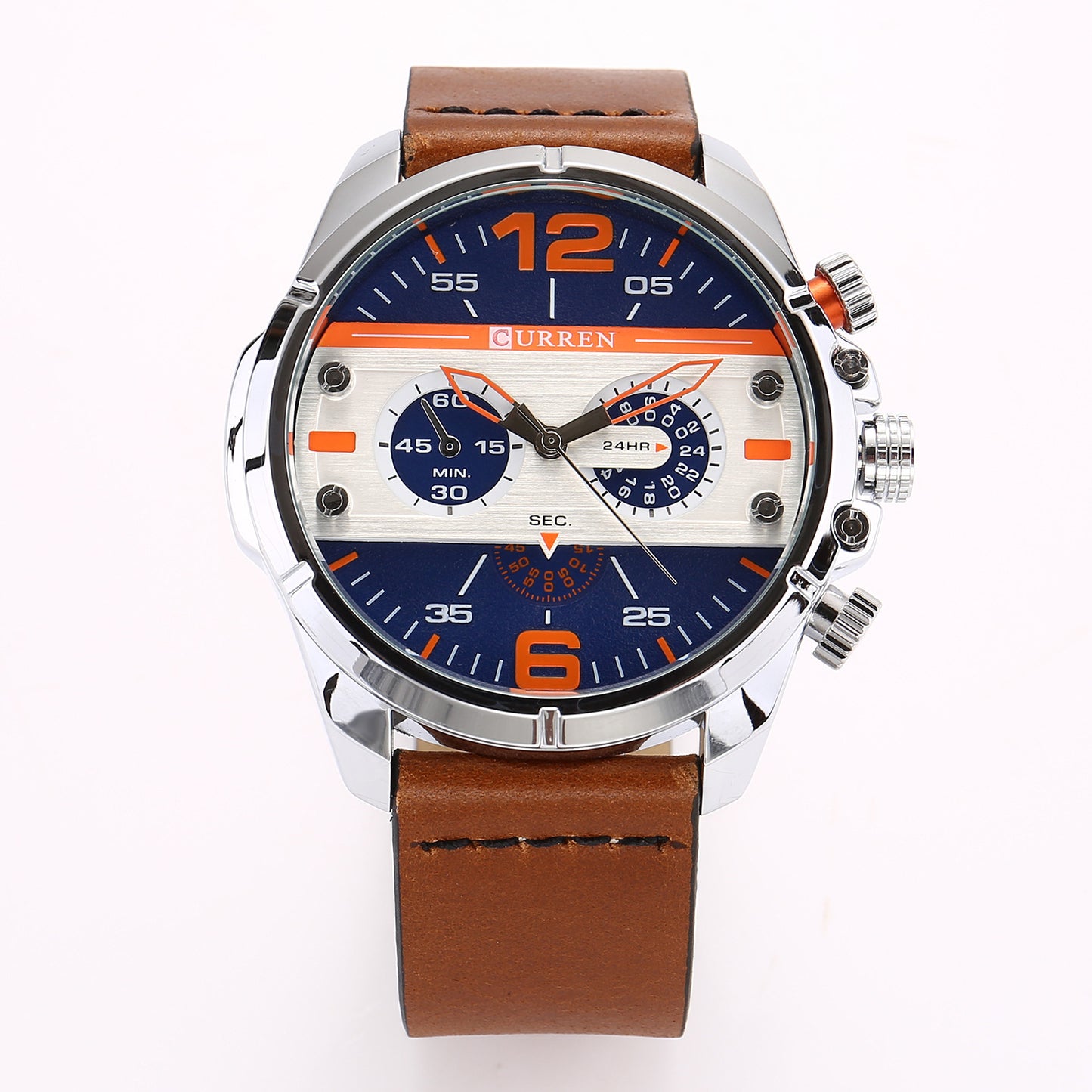Men's Quartz Watch with Leather Strap - Astronaut Style