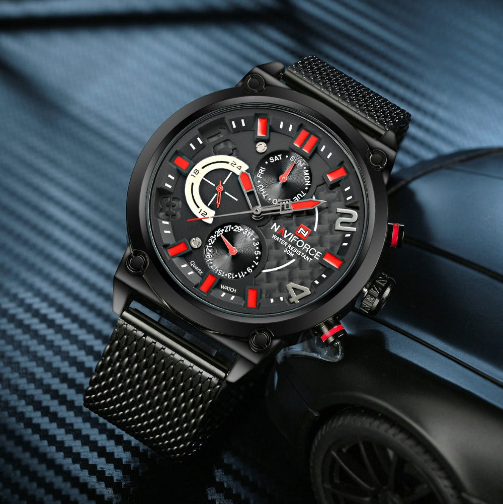 NAVIFORCE 9068 Men's Steel Quartz Sports Watch