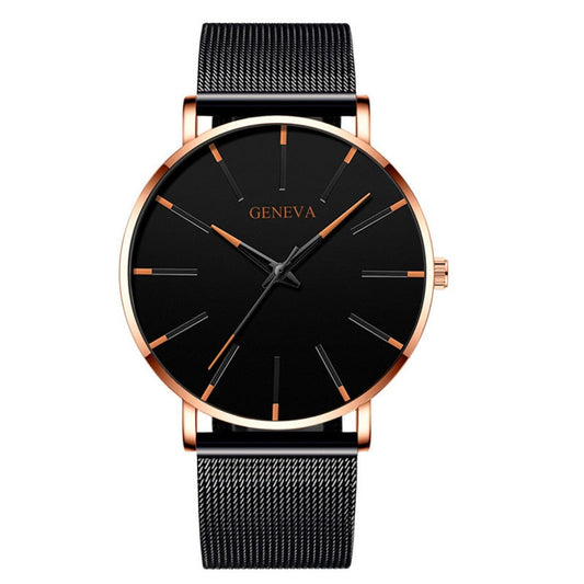 Men's Quartz Mesh Strap Casual Business Watch
