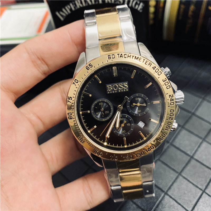 Boss Men's Quartz Watch with Calendar and Steel Band