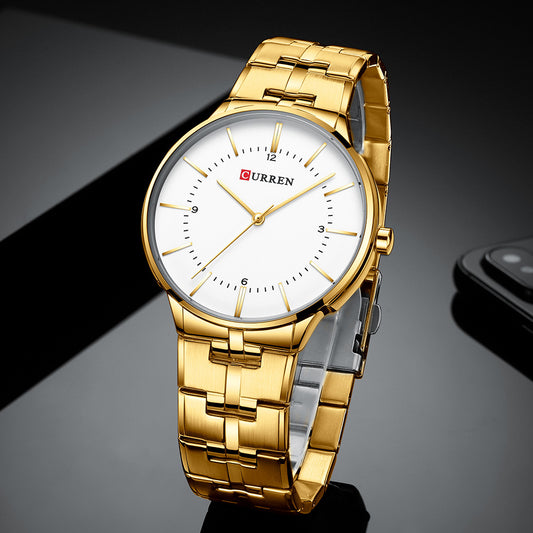 Stylish Men's Quartz Watch with Steel Band