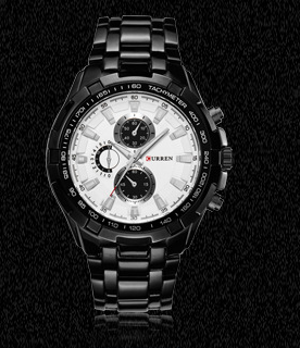 Men's Quartz Watch with Steel Band and Stylish Design