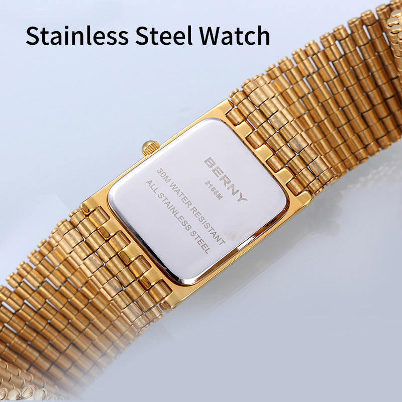 Bernie Brand Gold Rectangle Quartz Men's Watch (Wholesale)