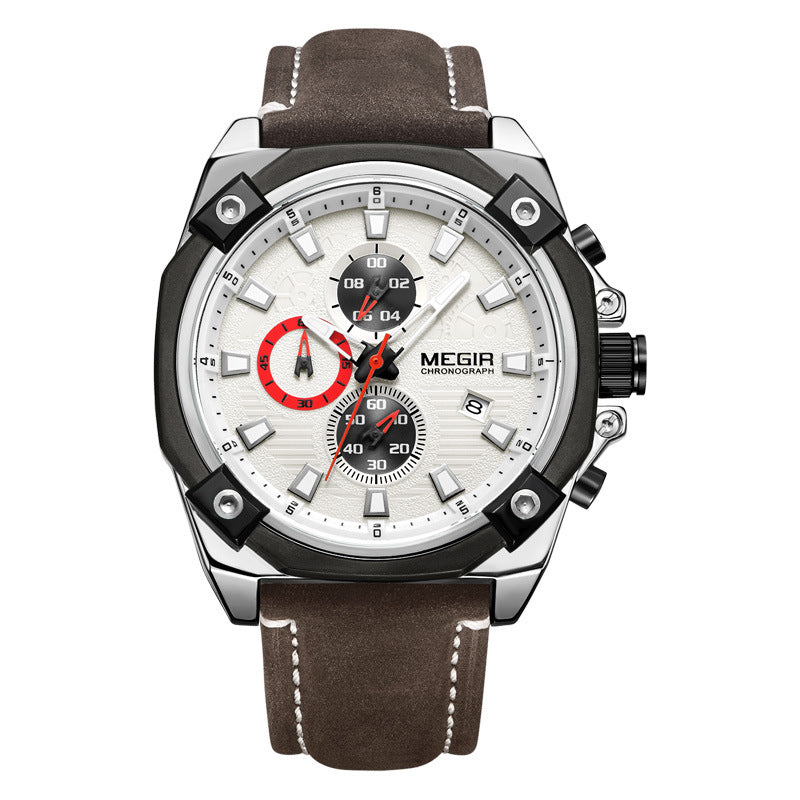 MEGIR Men's Multi-Function Quartz Chronograph Watch