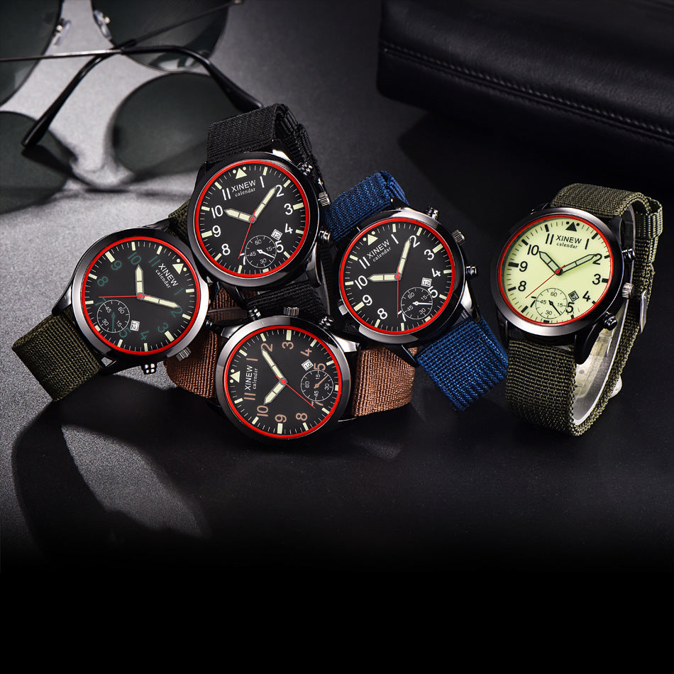 XINEW Men's Casual Nylon Strap Quartz Watch