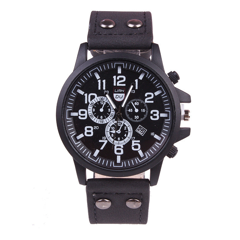 Fashionable Leather Men's Quartz Watch - Direct from Factory