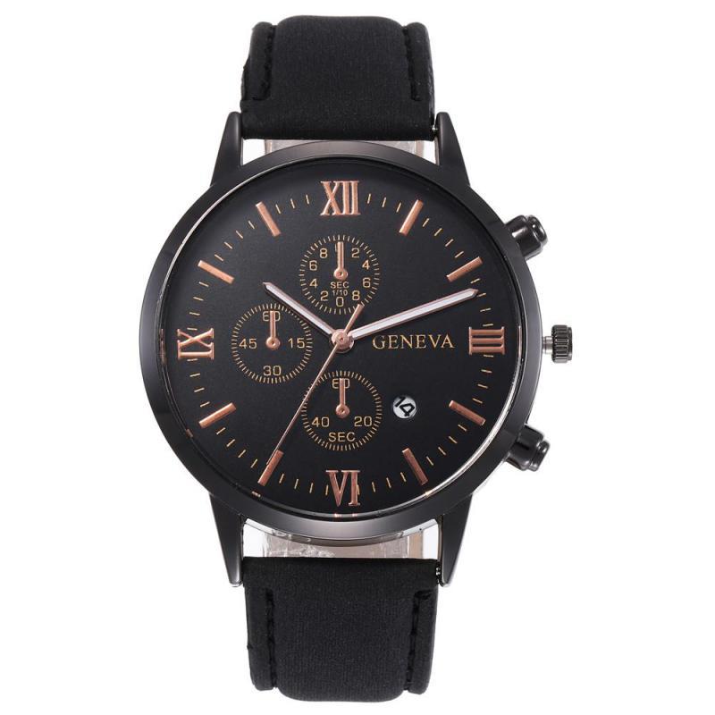 Geneva Men's Quartz Watch - Simple Style with Calendar