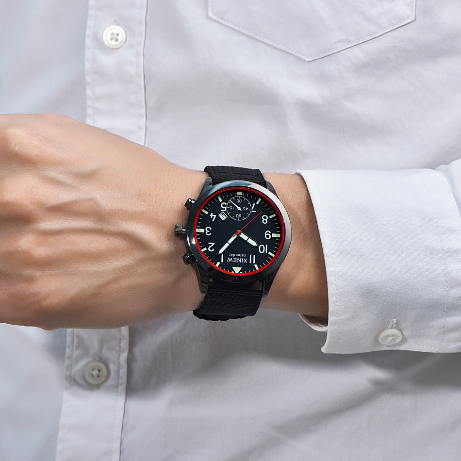 XINEW Men's Casual Nylon Strap Quartz Watch