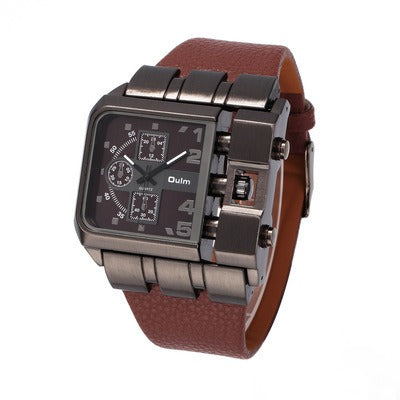 Oulm Big Dial Quartz Men's Square Leisure Watch
