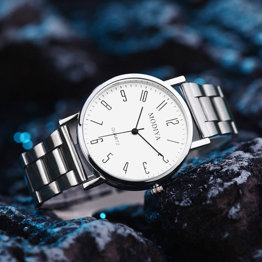 MODIYA Men's Quartz Watch with Minimalist Steel Band