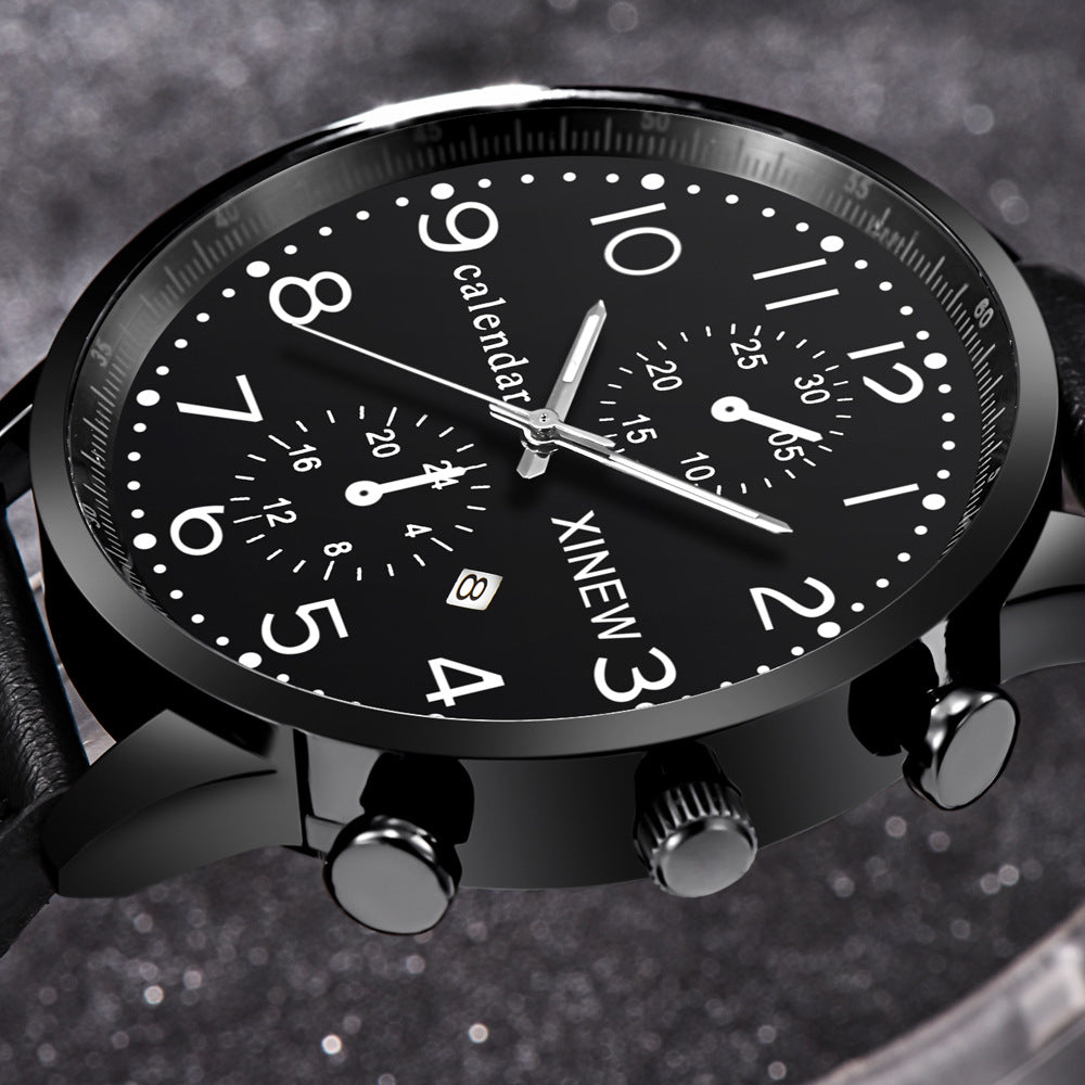 Business Men's Watch with Calendar Quartz Movement