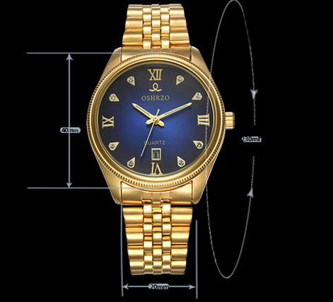 Men's Quartz Steel Belt Watch with Calendar