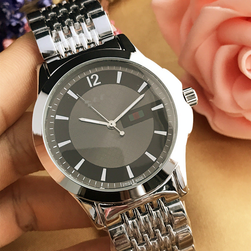Trendy Men's Quartz Watch with Studded Markers