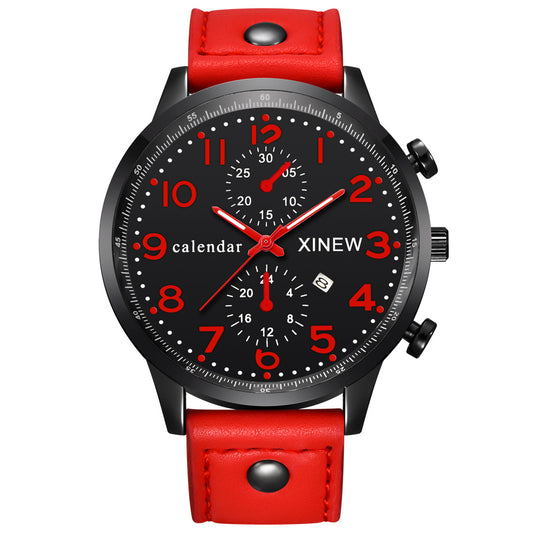 Business Men's Watch with Calendar Quartz Movement