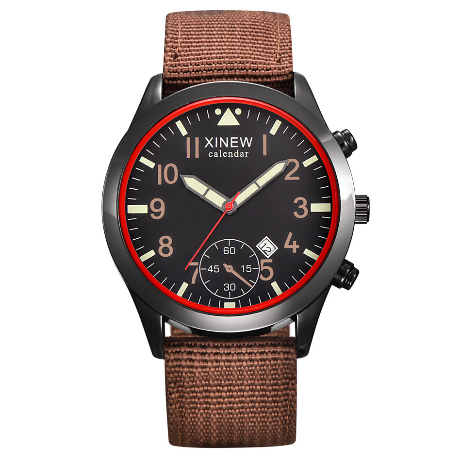 XINEW Men's Casual Nylon Strap Quartz Watch