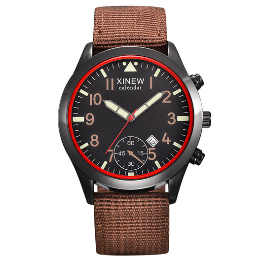 XINEW Men's Casual Nylon Strap Quartz Watch
