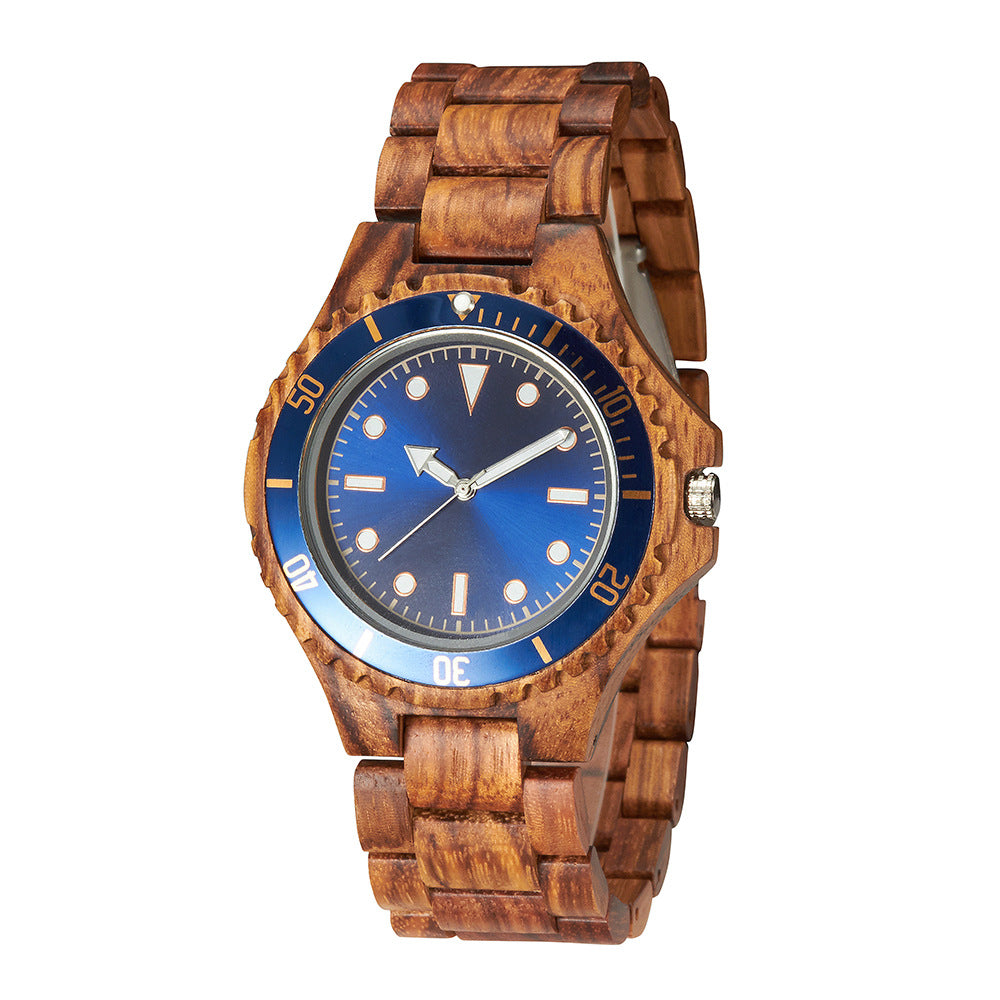 Men's Solid Wood Business Quartz Watch Set