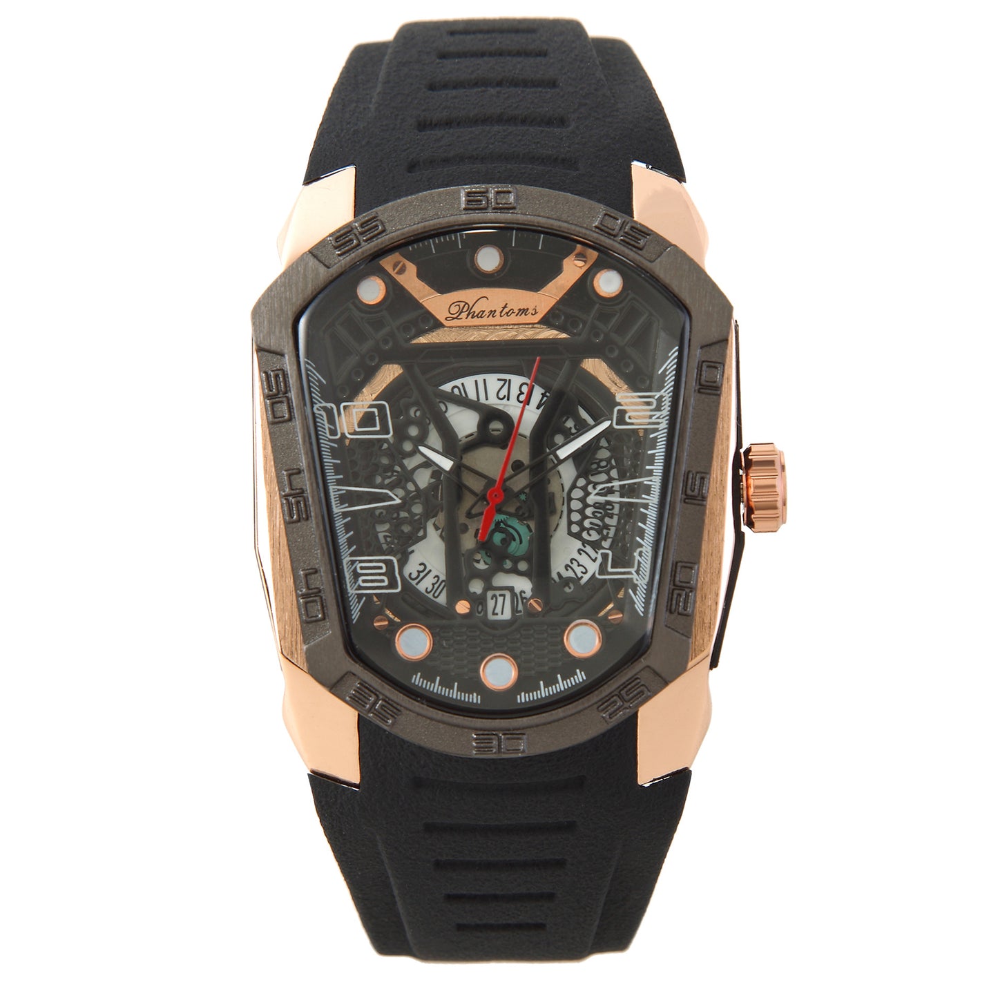 Men's Leather Quartz Watch with Adjustable Strap