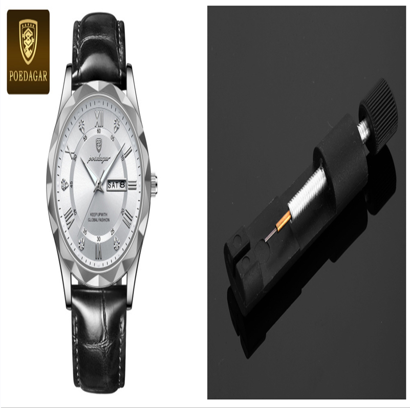 Men's Leather Strap Quartz Watch