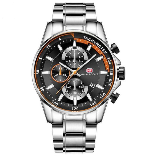 Stylish Steel Band Men's Chronograph Quartz Watch