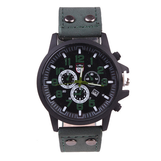 Fashionable Leather Men's Quartz Watch - Direct from Factory