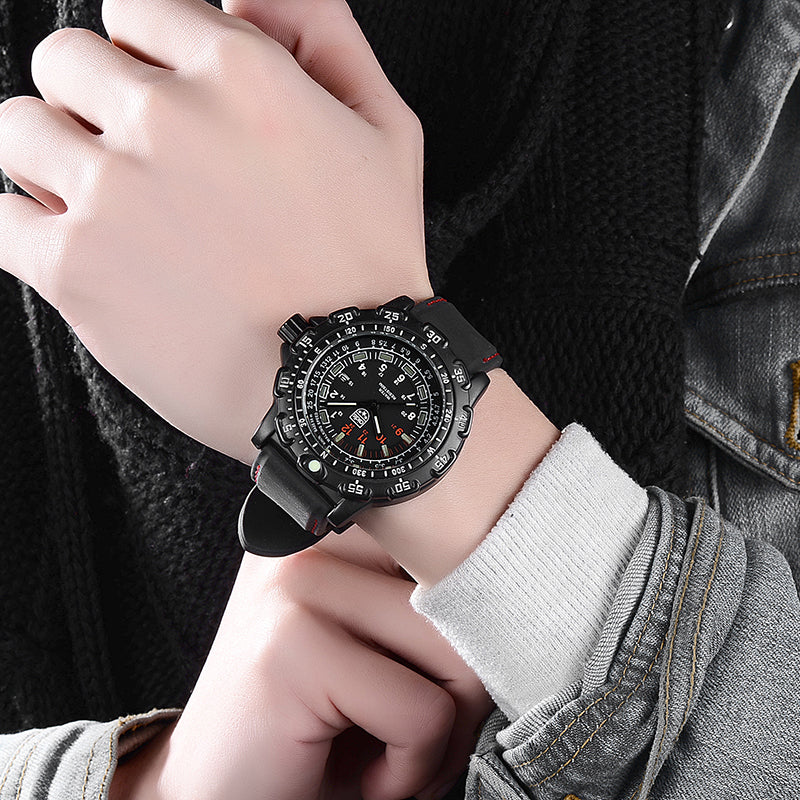 Men's Waterproof Tactical Quartz Watch with Glow Features