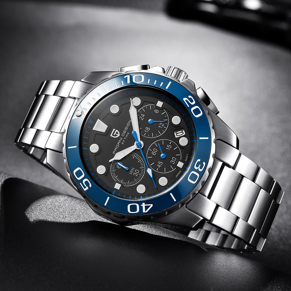 New Men's Quartz Watch, Waterproof Steel Band