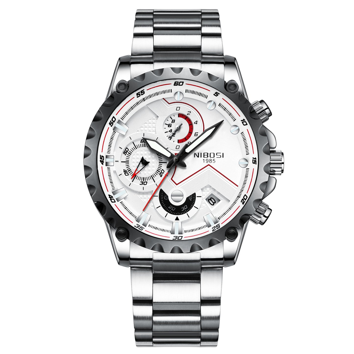 Men's Quartz Watch with Steel Band and Waterproof Design