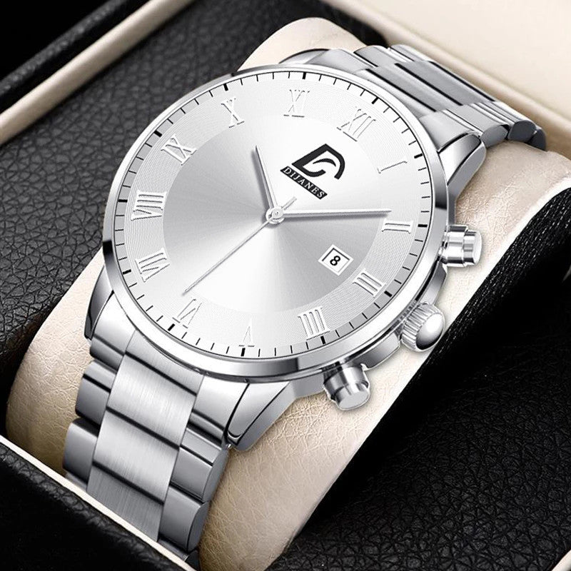Men's Mesh Band Calendar Quartz Watch