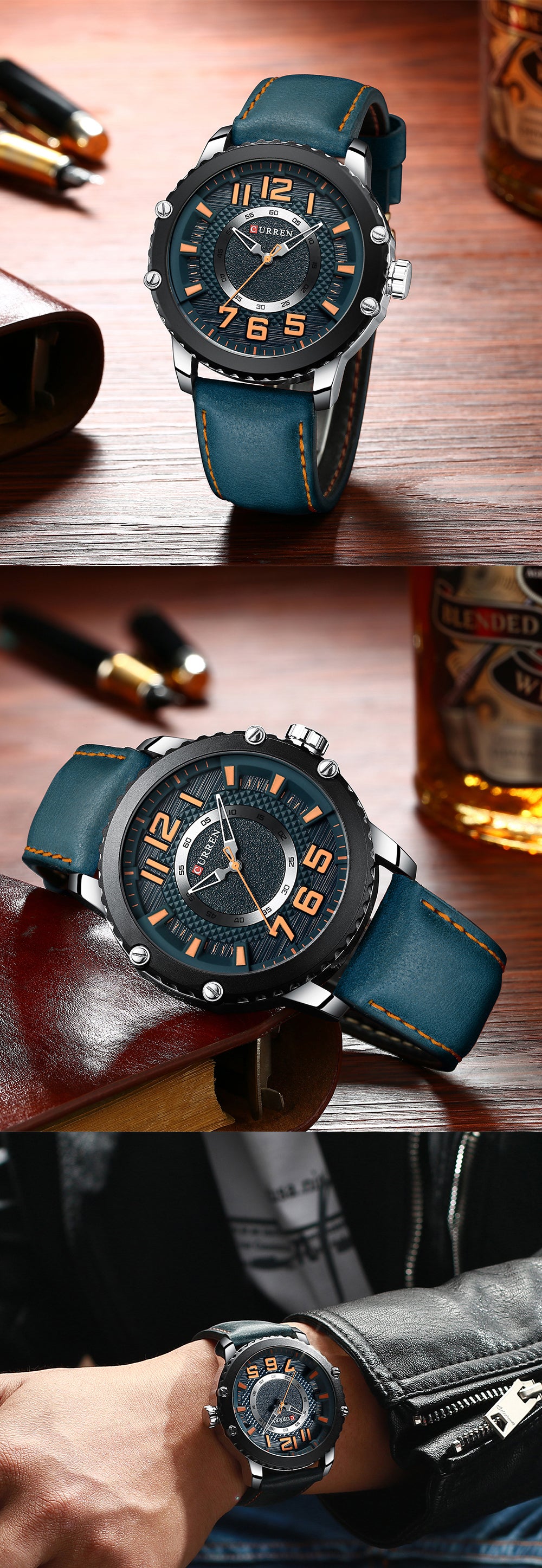 Stylish Men's Quartz Watch with Calendar (Model 8341)