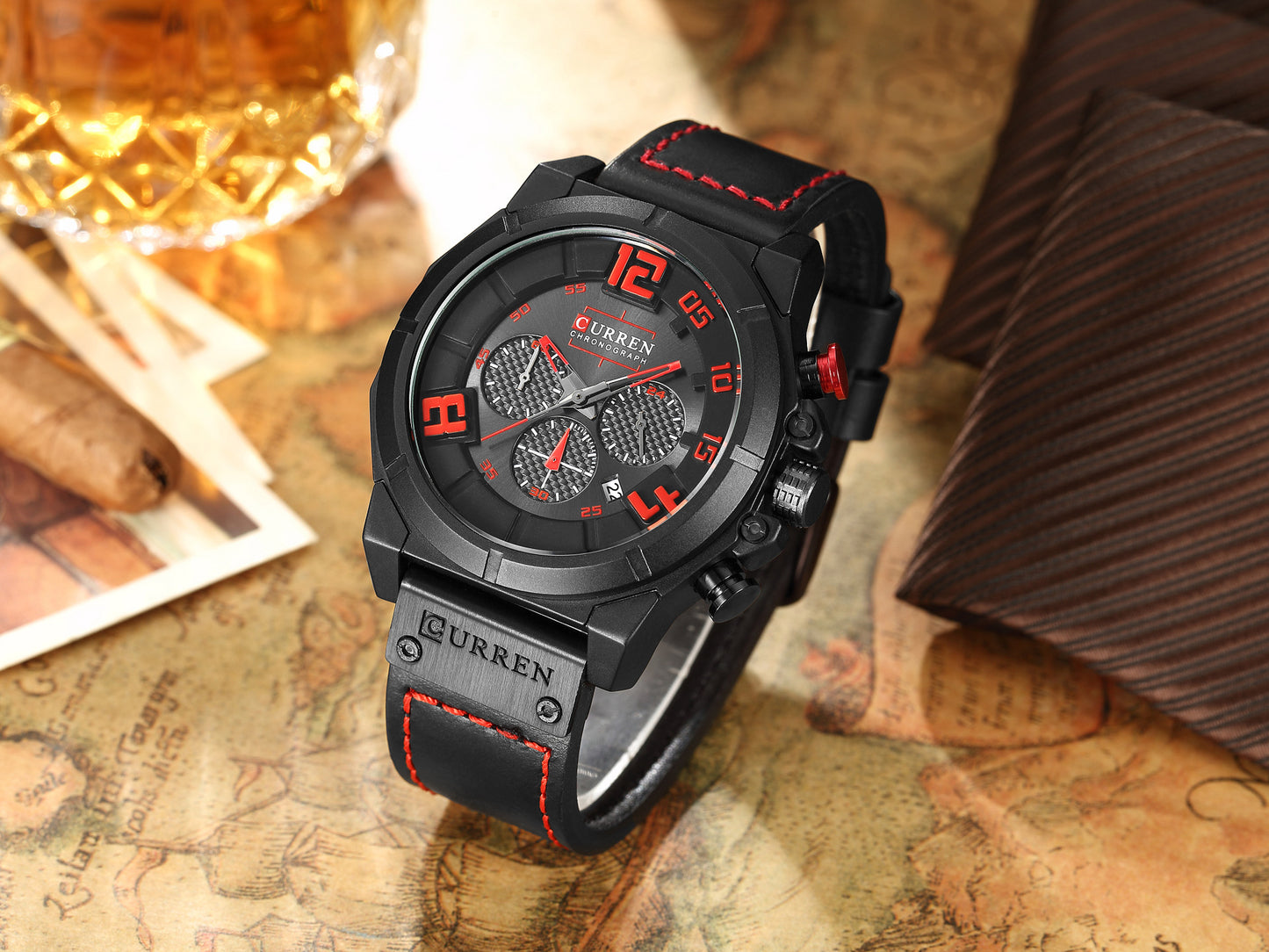 CURREN 8287 Men's Quartz Watch with Leather Band